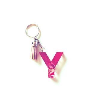 Monogram Resin Personalized letter Y keychain